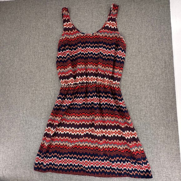 Sunday in Brooklyn Dress Elastic Waist Sleeveless Lightweight Small Orange Blue - Picture 1 of 11